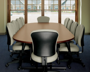 0124 - Racetrack Style Conference Room Table and Chairs