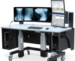 0131 - Healthcare Technology, Sit/Stand Desk, Radiology Imaging Adjustable Height Desk, Mobile