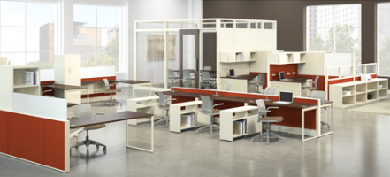 0147 - Systems Furniture, Technology work areas, low divider work areas