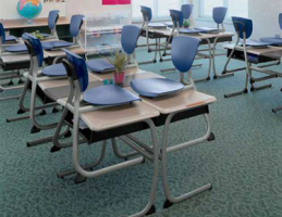 0162 - Student Desks with Easy, off-floor, Chair Design