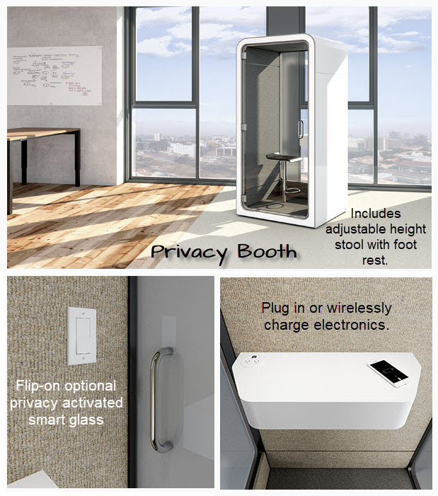 Privacy Booth - with optional switch activated privacy glass