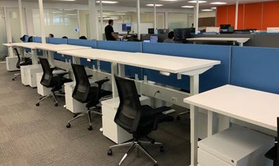 Systems Furniture - Sit/Stand Work Stations, Center Power/Data Beam, Privacy Panels, Mobile Pedestals