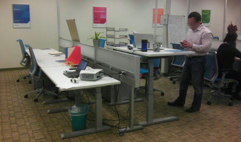 Open Office - with Sit Stand Workstation and Power Beam